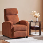 Yaheetech Corduroy Recliner Chair Single Sofa Home Theater Seating Adjustable Modern Reclining Chair for Living Room Bedroom Home Theater Brick Red