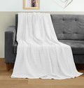 Utopia Bedding White 100% Cotton Waffle Blanket 300 GSM [Throw - 50x60 Inch] Soft Lightweight Breathable Bed Blanket for All Season