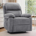 Recliner Chair, 360 Swivel Rocker Chair for Adults, Small Rocking Recliner Chair for Small Spaces, Upholstered Chenille Fabric Glider Recliner Nursery Chair with Side Pockets for Living Room