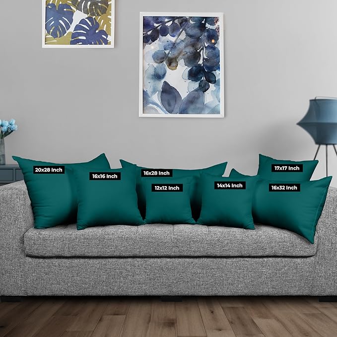 Utopia Bedding 16x16 Pillow Inserts, Set of 2, Dark Teal – Indoor Decorative Throw Pillows for Bed, Sofa & Couch – Soft, Supportive & Fluffy Cushion Inserts