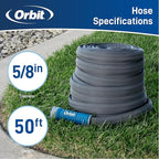 Orbit 33185 ExoJacket Heavy Duty Fabric Garden Hose, 50-Foot x 5/8-Inch