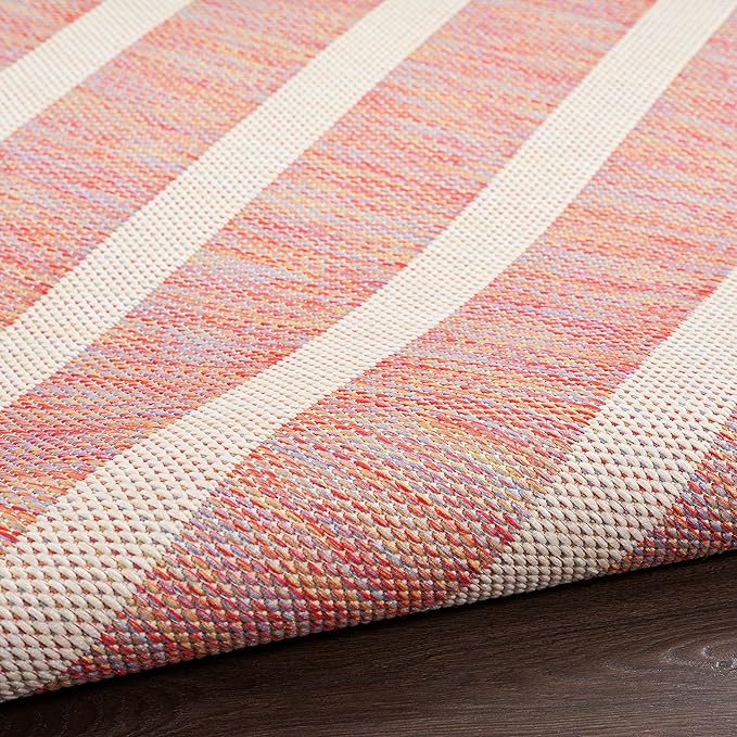 Nourison Home Positano Rainbow Ivory 7' x 10' Area Rug - Easy Clean, Non Shedding, Bed Room, Living Room, Dining Room, Kitchen (7' x 10')