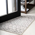 JONATHAN Y Boho Vintage Diamond Cream/Gray Indoor Area Rug 2X3 ft, Moroccan Hype for Living Room, Bedroom, Kitchen, Office, Easy-Cleaning, High Traffic, Pet-Friendly, Non-Shedding (MOH101B-23)