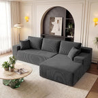 Cloud Sectional Boneless Couches for Living Room, Modular L Shaped Couch with Deep Seat Oversized Right Facing Chaise, Memory Foam Compressed Spineless 3 Seater Sofa for Apartment, Grey | No Assembly Required, Deep Seat, Cat-Claw Resistant, High-Resili...