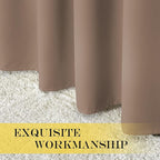 NICETOWN Room Darkening Short Curtain 54 inches Long for Living Room, Grommet Sound Reducing Thermal Insulated Curtains for Bedroom Nursery Window, 46W x 54L, 1 Piece, Cappuccino