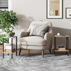 TUTOTAK End Table, Side Table, Nightstand, 2-Tier Storage Shelf, Sofa Side Table for Small Space, Living Room, Bed Room TB01BG034
