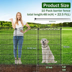 10 Panel No Dig Decorative Garden Fence with Gate - 48in H x 22.5ft L