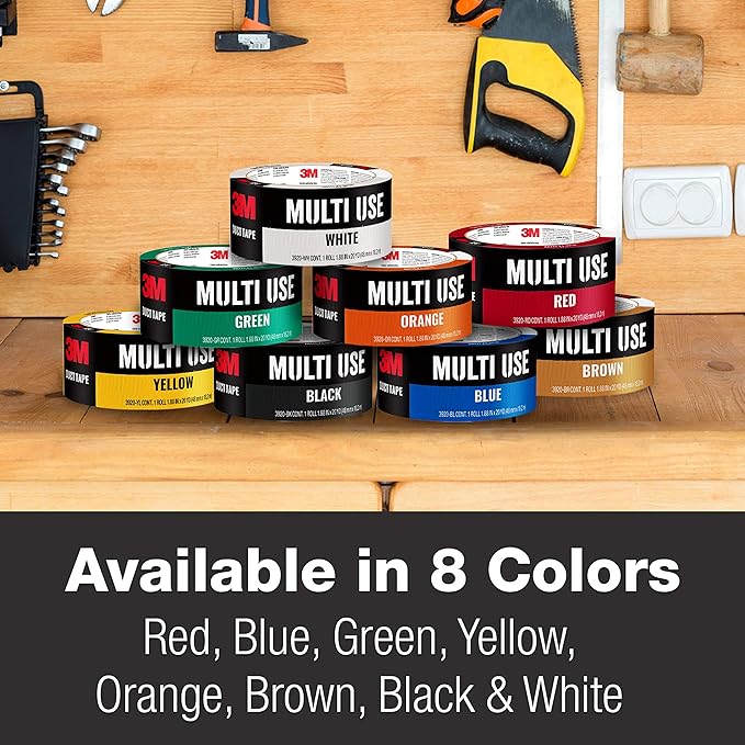 3M Multi-Use Colored Duct Tape, Blue with Strong Adhesive and Water-Resistant Backing, Multi-Surface Duct Tape for Indoor and Outdoor Use, 1.88 Inches x 20 Yards, 1 Roll (3920-BL) (Pack of 2)
