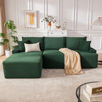 Cloud Sectional Couch, Modular Sectional Sofa for Living Room, Fluffy Comfy Couch with L-Shaped Chaise, Boneless Sofa with Deep Seat, No Assembly Required, Green