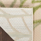 Nourison Home Aloha Indoor/Outdoor Ivory Green 12' x 15' Area Rug, Easy Cleaning, Non-Shedding, Bed Room, Living Room, Dining Room, Backyard, Patio, Deck (12x15)