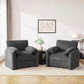 Chenille Oversized Armchair, 38.6'" Wide Accent Chairs for Living Room & Bedroom Modern Lounge Chair, Upholstered Mid-Century Reading Chair,Comfy Living Room Chair(Darkgray, 2 Pack)