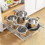 Pull out Cabinet Organizer, 18"W X 21"D, Heavy Duty Smooth Sliding Under Cabinet Shelves for Pots and Pans, Full-Extension Roll out Drawers, Slide out Organization for Home Kitchen Pantry