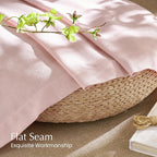 NICETOWN Linen Light Pink Sheer Curtains for Girls Room, Thick Flax Small Window Treatments Semi Sheer Privacy Assured with Light Through for Bedroom/Living Room, W55 x L84, 2 Panels