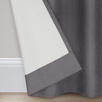 Eclipse Kendall Solid Textured Blackout Thermal Insulated Lining Grommet Window Curtain for Bedroom (1 Panel), 42 in x 84 in, Charcoal