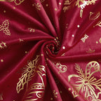 NICETOWN Red Velvet Curtains 96 inches Long for Living Room, Printed Curtains for Living Room with Tree Pattern Thermal Insulated Soft Blackout Drapes for Home Decor, 2 Panels Set, W50 x L96