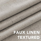 H.VERSAILTEX Linen Blackout Curtains Durable Thick Textured Linen Look 100% Blackout Patio Door Curtain Anti Rust Grommet Extra Wide Sliding Door Curtain Panel, W100 x L84 inch - Stone