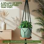 Utopia Home - Spotty Plant Pots Indoor with Drainage - 7/6.6/6/5.3/4.8 Inches Flower Pots - 10 Pack Plastic Planters - Ideal for Stocking Stuffers - (Speckled Mint, Pack of 10)