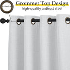 NICETOWN Farmhouse Blackout Small Curtains - Thermal Insulated Grommet Curtain Valances Room Darkening for Kitchen Window Treatments Home Decor, 34" Wide x 30" Long, 1 Pair, Greyish White