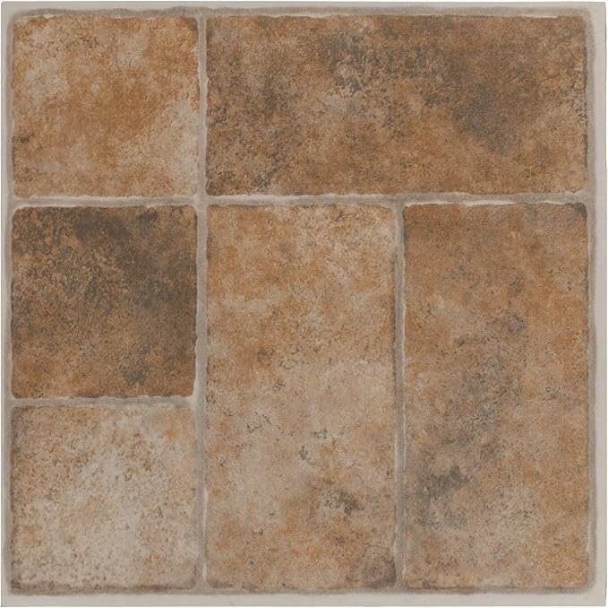 Nexus Self Adhesive 12-Inch Vinyl Floor Tiles, 20 Tiles - 12" x 12", Quartose Granite Pattern - Peel & Stick, DIY Flooring for Kitchen, Dining Room, Bedrooms & Bathrooms by Achim Home Decor