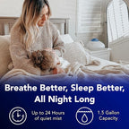 Vicks Warm Steam Vaporizer & Humidifier 1.5 Gallon Tank for Small and Medium Rooms, Night Light, Works with VapoPads and VapoSteam