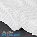 Utopia Bedding White 100% Cotton Waffle Blanket 300 GSM [Queen - 90x90 Inch] Soft Lightweight Breathable Bed Blanket for All Season