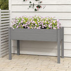 Raised Garden Bed with Legs (48x24x30''), Solid Wood Elevated Planter Box for Outdoor