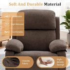 Recliner Chair, 360 Swivel Rocker Chair for Adults, Small Rocking Recliner Chair for Small Spaces, Upholstered Chenille Fabric Glider Recliner Nursery Chair with Side Pockets for Living Room