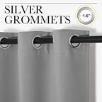 NICETOWN Thermal Insulated Grommet Blackout Curtains, Silver Grey, 2 Panels, W42 x L78 -Inch, Kids Window Drape Panel for Nursery, Privacy Short Curtains