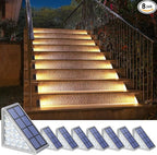NIORSUN Outdoor Step Lights,8 Pack Warm White Solar Step Lights Waterproof IP67 Auto On Off,Solar Lights for Steps,Stair,Patio,Yard,Porch,Front Door,Sidewalk,Deck Decor