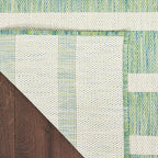 Nourison Home Positano Indoor/Outdoor Blue Green Ivory 8' x 10' Area Rug, Easy Cleaning, Non Shedding, Bed Room, Living Room, Dining Room, Backyard, Deck, Patio (8x10)