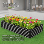 12x4x1.5FT Galvanized Raised Garden Bed,Vegetable Boxes-Rectangle Metal Flower Box,Large Planter Raised Beds Outdoor Garden for Planting,Fruit,Herb-Black