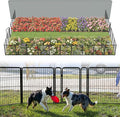FXW Garden Fence Outdoor for The Yard – 32in(H) x 54.7ft(L) Heavy Duty Metal Animal Barrier for Dog and Rabbit, Decorative Dog Fence, 24 Panels, Black