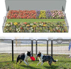 FXW Garden Fence Outdoor for The Yard – 32in(H) x 54.7ft(L) Heavy Duty Metal Animal Barrier for Dog and Rabbit, Decorative Dog Fence, 24 Panels, Black