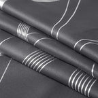 NICETOWN Bedroom Small Blackout Curtain Panels, Set of 2, 42 by 48 Inch,Grey, Window Treatment Thermal Insulated Solid Grommet Blackout Wave Line Foil Print Design Curtains for Kitchen, Cafe, Loft