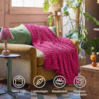 Bedsure GentleSoft Hot Pink Fleece Blanket for Couch - Cozy Soft Blankets for Women, Cute Small Throws for Girls, 60x80 Inches