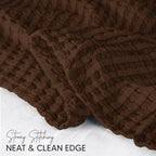 Utopia Bedding Brown 100% Cotton Waffle Blanket 300 GSM [King - 90x108 Inch] Soft Lightweight Breathable Bed Blanket for All Season