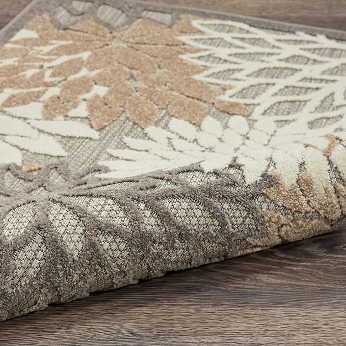 Nourison Home Aloha Natural 7' x 10' Area Rug - Easy Clean, Non Shedding, Bed Room, Living Room, Dining Room, Kitchen (7' x 10')