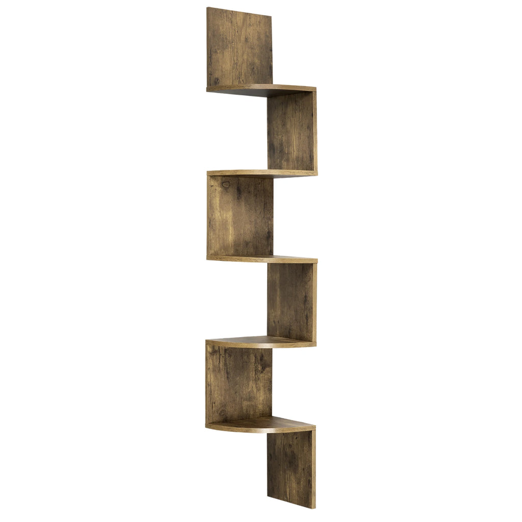 1PC White Black 5 Tiers Zigzag Style Decorative Wall Shelf Corner CD DVD Shelf for Home Organization Decoration Ornament