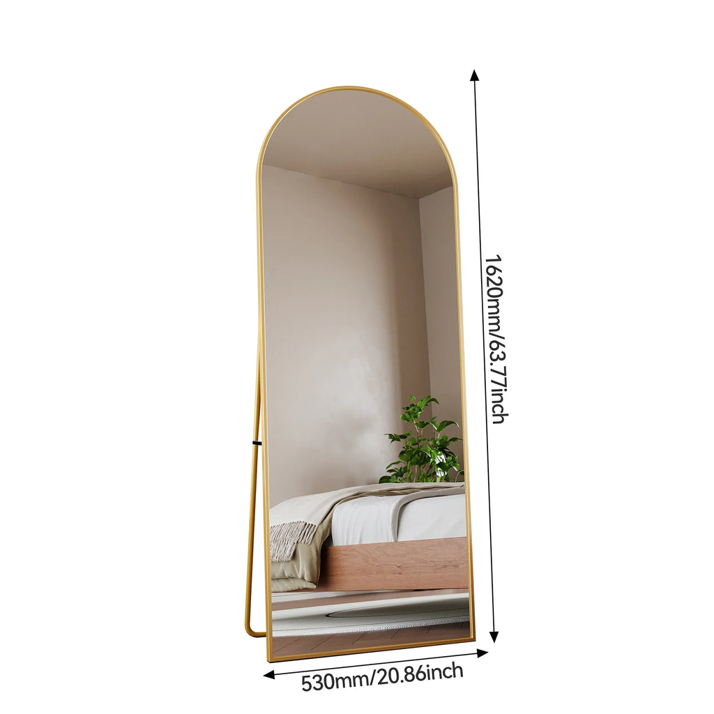Full-length mirror, curved stand mirror, large full-length mirror, wall mounted, leaning mirror, standing mirror,