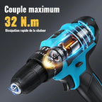 1350rpm Speed Cordless Impact Drill High-power Rechargeable Electric Drill Lithium Battery Multifunctional Screwdriver