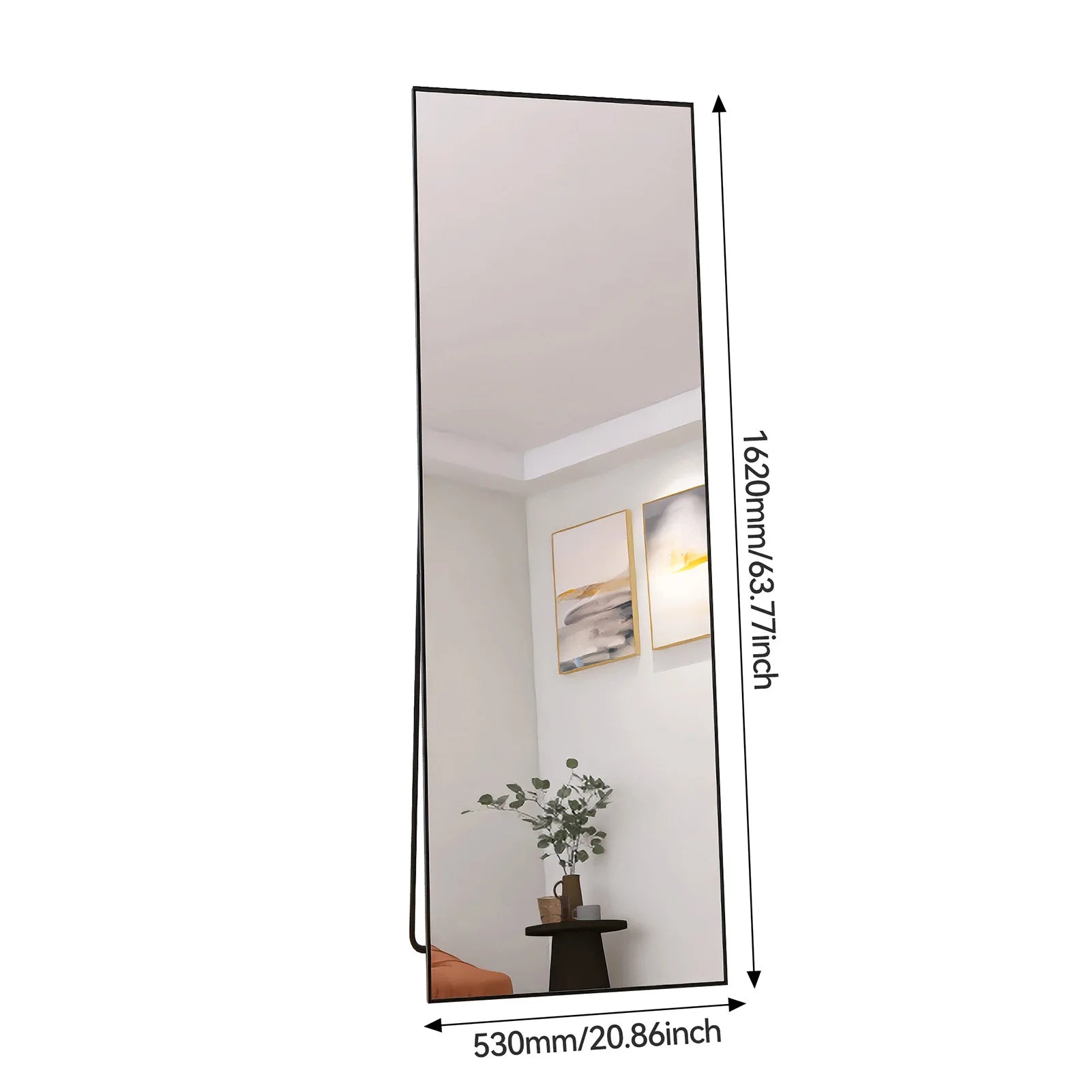 Full-length mirror, curved stand mirror, large full-length mirror, wall mounted, leaning mirror, standing mirror,
