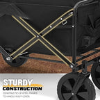PowerHaul Folding Wagon,550LB/5.3 Cu. Ft., Heavy-Duty Design, All-Terrain Wheels, BLACK