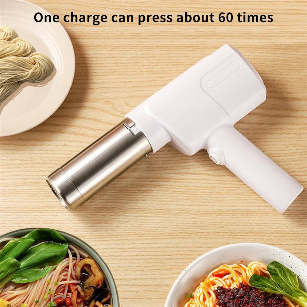 Electric Manual Noodle Maker 1500 Mah Capacity Battery Handheld Electric Noodle Maker 5 Pressing Dies 5 Accessories