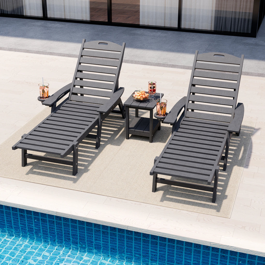 500 LBS Capacity Lounge Chair Set (3-Piece)