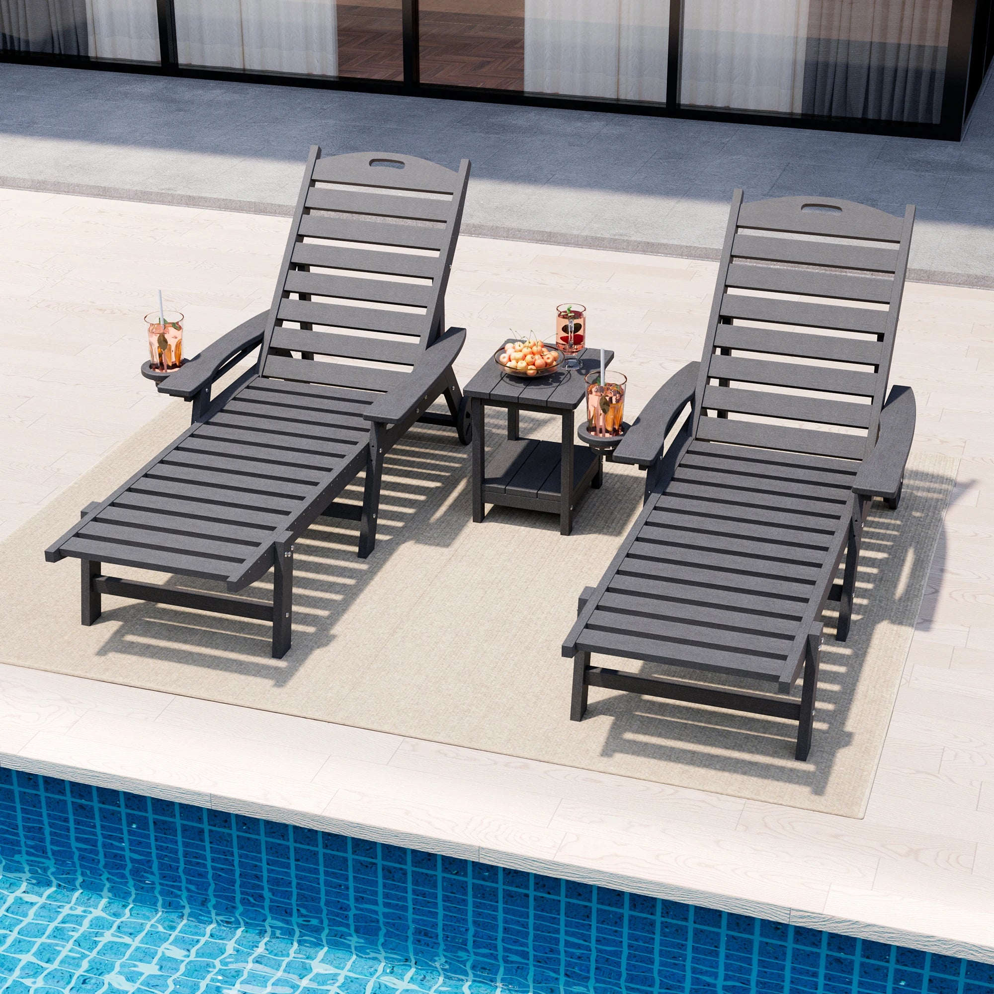 500 LBS Capacity Lounge Chair Set (3-Piece)