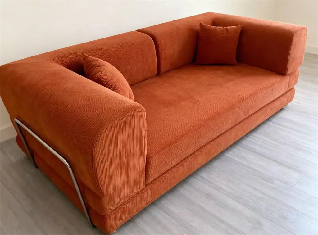 EU warehouse 2025 washable corduroy modular compression sofa 200 cm sleeper sofa bed for living room furniture