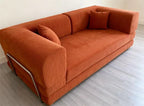 EU warehouse 2025 washable corduroy modular compression sofa 200 cm sleeper sofa bed for living room furniture