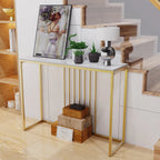 LUVODI Console Table for Entryway Minimalistic Living Room Furniture Sofa Side Table with Strong Metal Stand