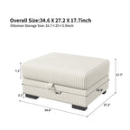 Anajqaqia Modular Sofa Sofa with Cushions, Corner Sofa with Wide Armrests, U-shaped Cord Fabric Sofa