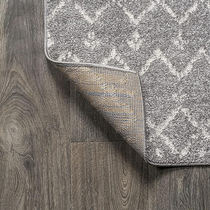 JONATHAN Y Boho Vintage Diamond Gray/Ivory Square Area Rug 7X7 ft, Moroccan Hype for Living Room, Bedroom, Kitchen, Office, Easy-Cleaning, High Traffic, Pet-Friendly, Non-Shedding (MOH101C-7SQ)